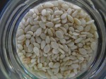 White sesame seeds. White sesame seeds.
