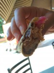 Tostadas with chicken and onion. Tostadas with chicken and onion.