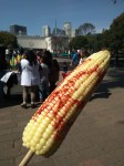 Elote - cooked corn on the cob served with lime juice, chilli and salt. Elote - cooked corn on the cob served with lime juice, chilli and salt.