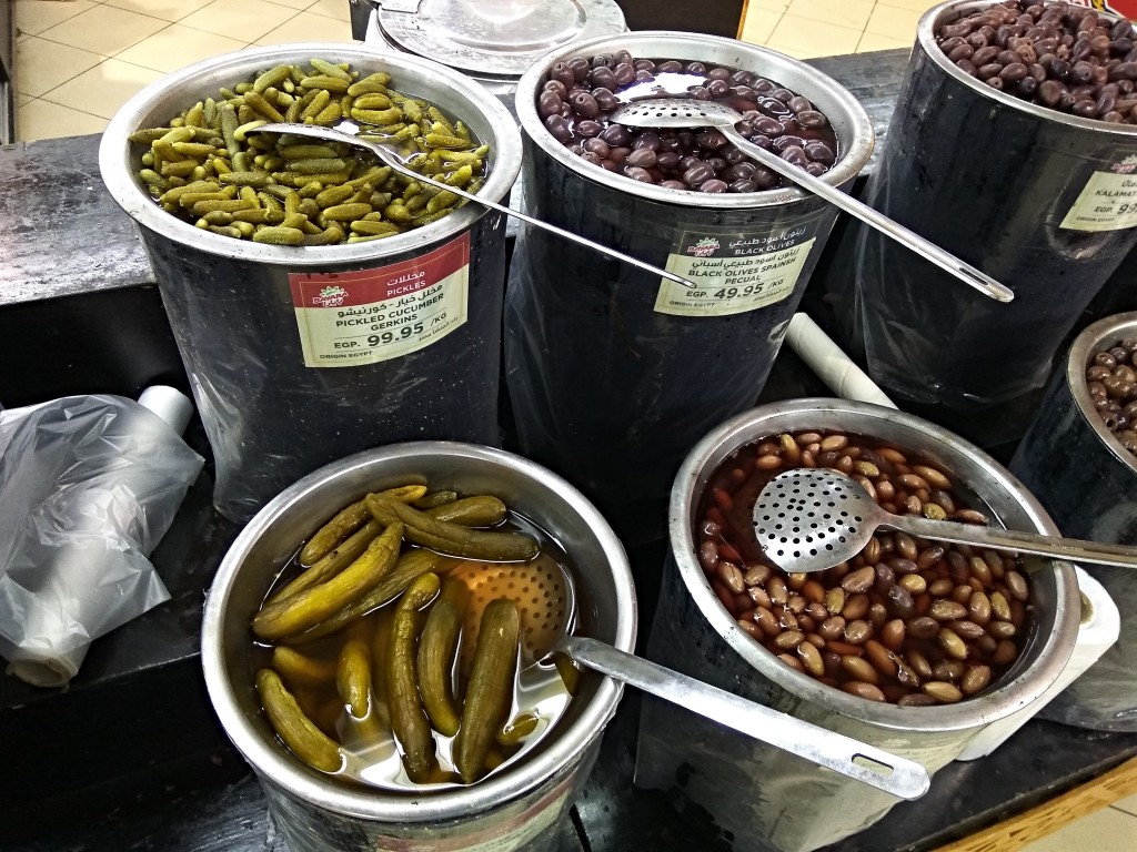 Pickled cucumbers and olives. Pickled cucumbers and olives.