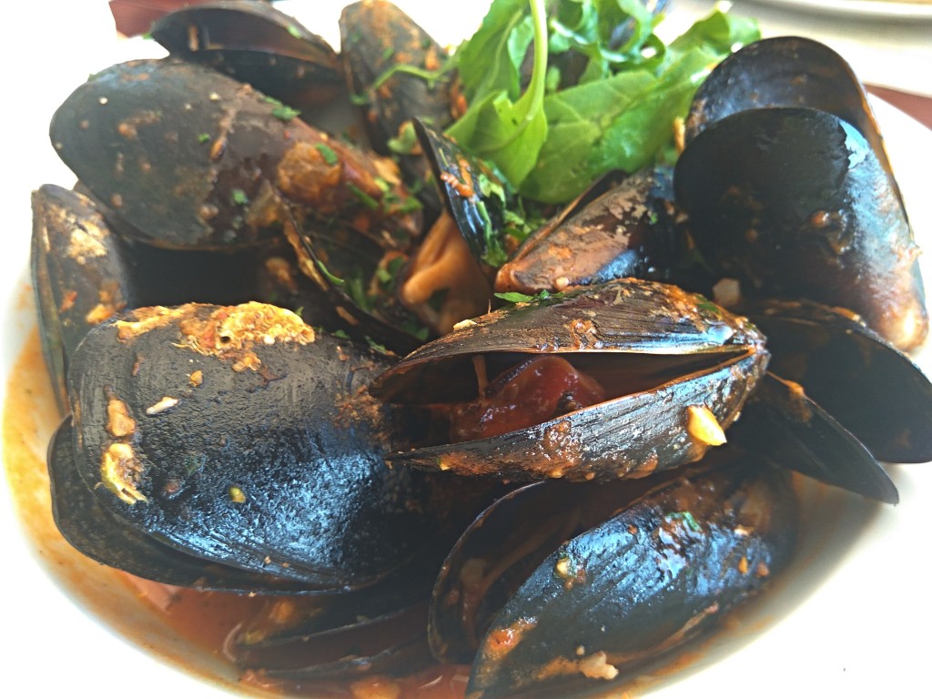 Mussels in a tomato sauce - Dagnje na Buzaru - Mussels alla buzara (red). Mussels in a tomato sauce - Dagnje na Buzaru - Mussels alla buzara (red).
