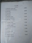 Coffee Menu from a Vietnamese restaurant.