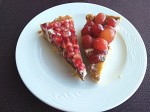 Tarts with pomegranate and grapes. Tarts with pomegranate and grapes.