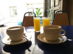 Black coffee added to the breakfast menu set - a traditional Mexican desayuno.