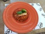 Red rice risotto with prawns and parmesan cheese Red rice risotto with prawns and parmesan cheese