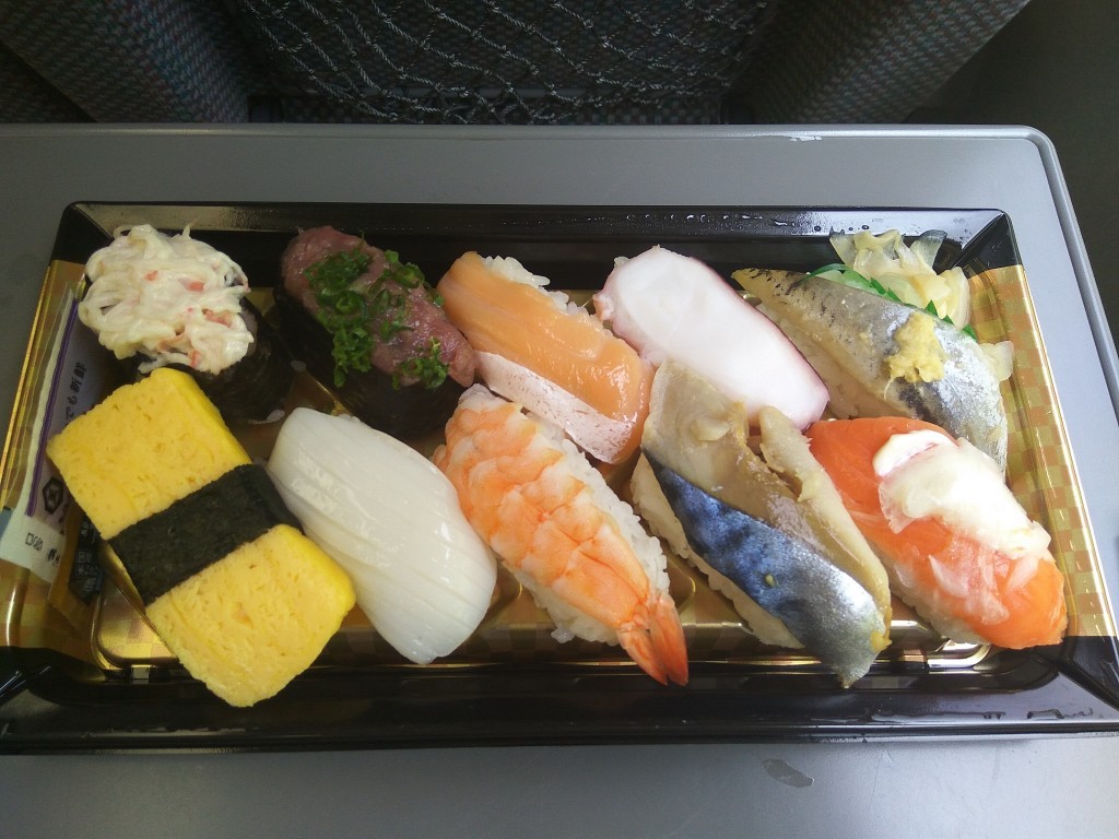 Set of sushi from a supermarket. Set of sushi from a supermarket.