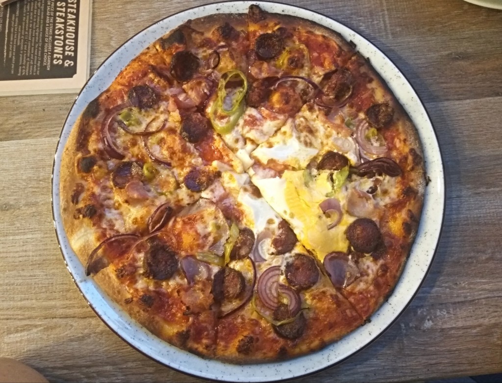 Magyar-style pizza in Debrecen. Magyar-style pizza in Debrecen.