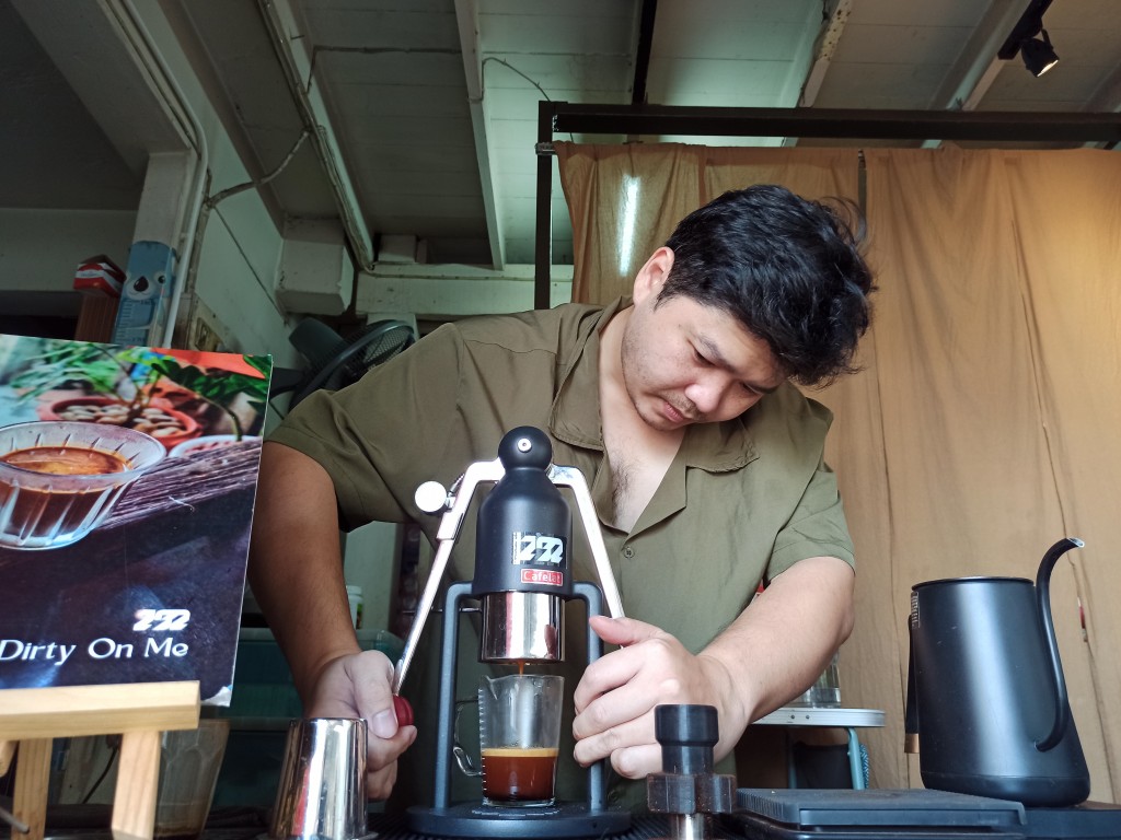 Thai iced coffee brewed in an alternative method, in a Slow bar in Bangkok, Thailand Thai iced coffee brewed in an alternative method, in a Slow bar in Bangkok, Thailand