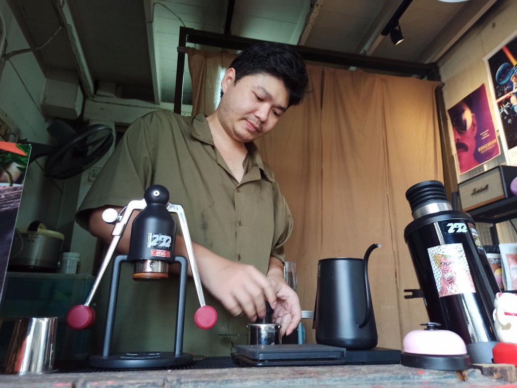Thai iced coffee brewed in an alternative method, in a Slow bar in Bangkok, Thailand Thai iced coffee brewed in an alternative method, in a Slow bar in Bangkok, Thailand