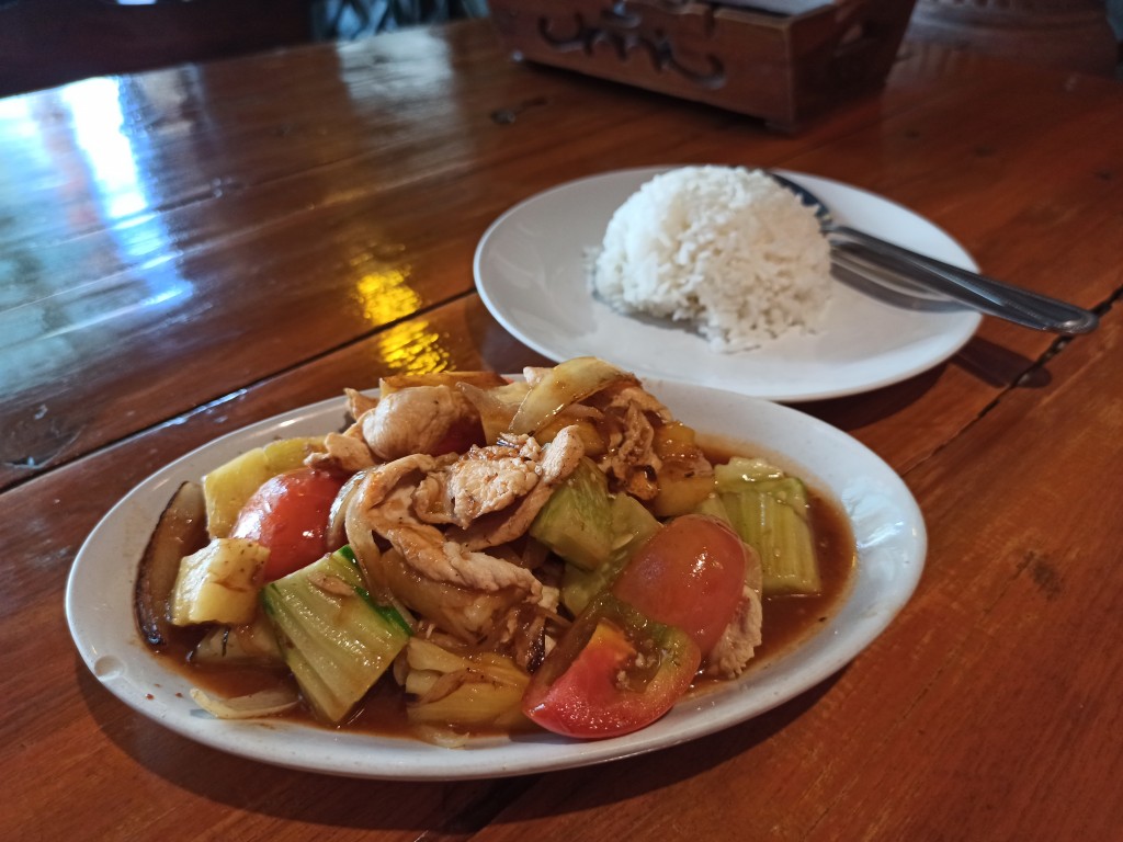 Thai style sweet and sour chicken with rice Thai style sweet and sour chicken with rice